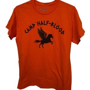 Retro Percy Jackson Orange Demigod Camp Half-Blood Men’s M T-Shirt MINTY